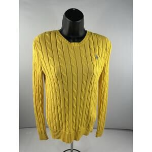 Polo Ralph Lauren Women’s Cable Knit Cotton Sweater Yellow Size XS
